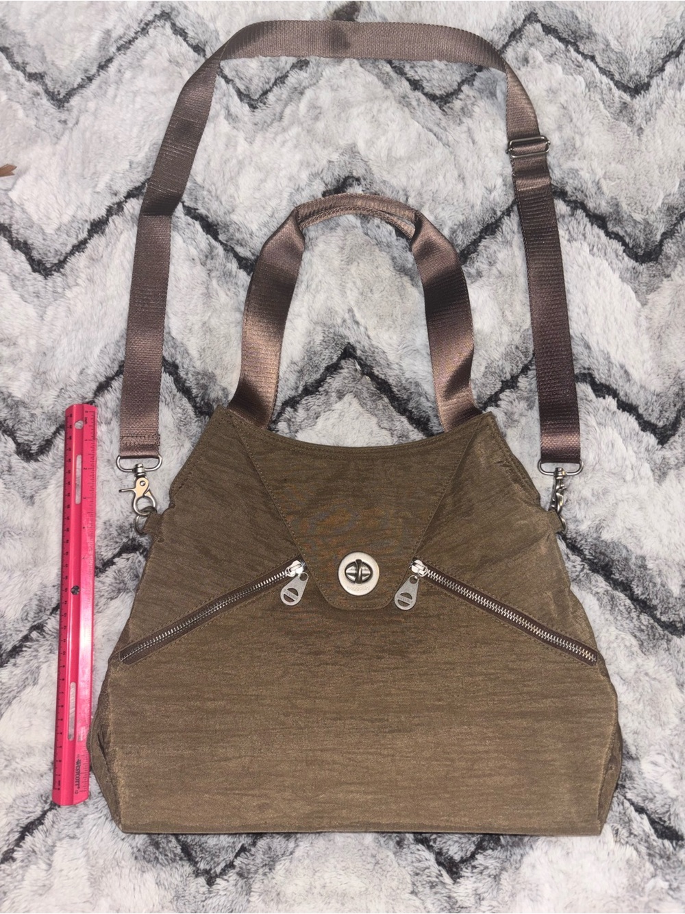Baggallini Brown Convertible Shoulder Bag with Adjustable Strap